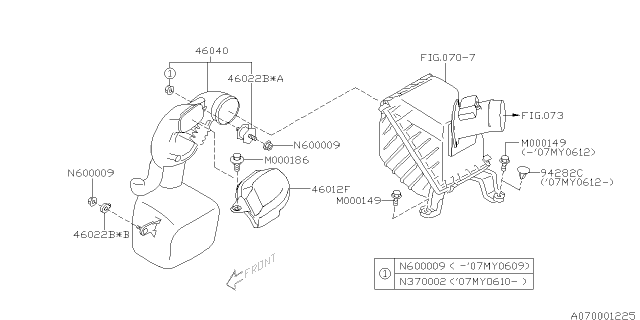 2004 Subaru Impreza WRX Air Cleaner & Element Diagram 7