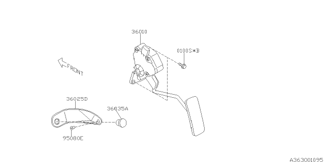 2007 Subaru Impreza STI Pedal System Diagram 1