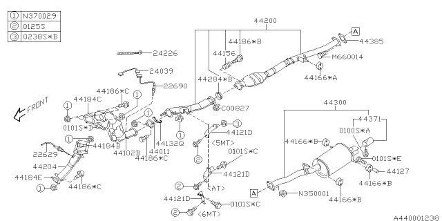 2004 Subaru Impreza STI Exhaust Diagram 1