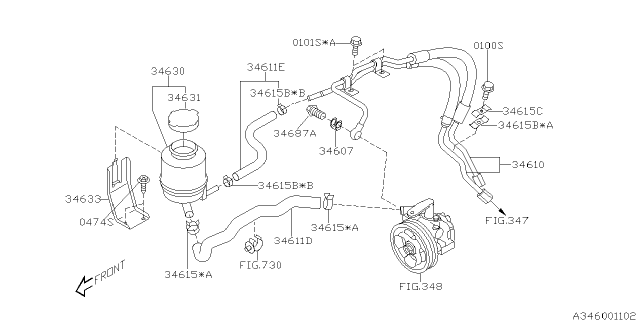 2004 Subaru Impreza STI Power Steering System Diagram 3