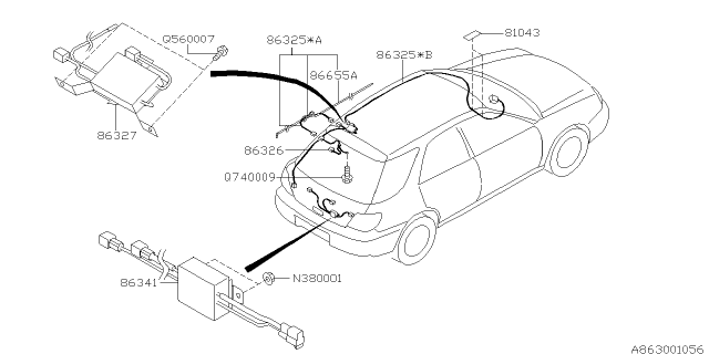 2005 Subaru Impreza STI Audio Parts - Antenna Diagram 2