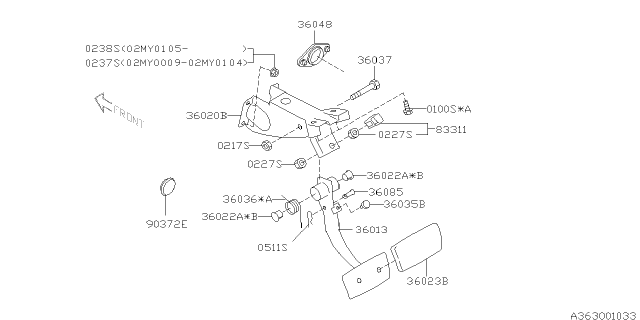 2003 Subaru Impreza Pedal System Diagram 4