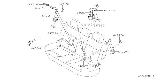 2003 Subaru Impreza Bolt Diagram for 64704FC000