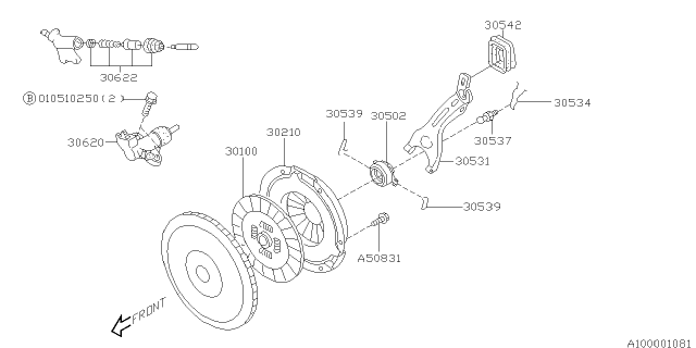 2002 Subaru Impreza WRX Manual Transmission Clutch Diagram 3