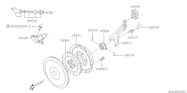 2004 Subaru Impreza STI Manual Transmission Clutch Diagram 3