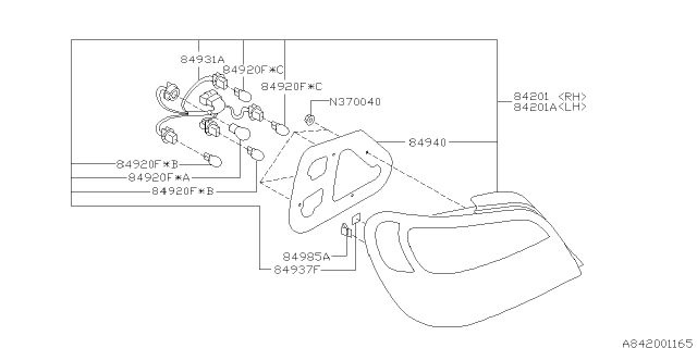 2002 Subaru Impreza Lamp - Rear Diagram 1