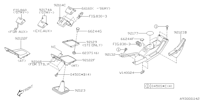 2006 Subaru Impreza Console Box Diagram 2