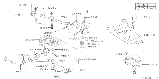 2005 Subaru Impreza STI Manual Gear Shift System Diagram 3