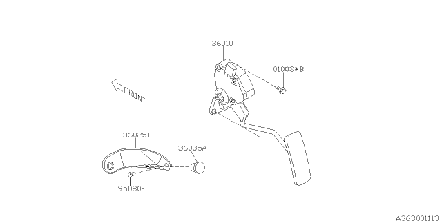 2007 Subaru Impreza Pedal System Diagram 3