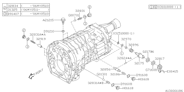 2006 Subaru Impreza WRX Plug Check Ball Diagram for 32834AA020