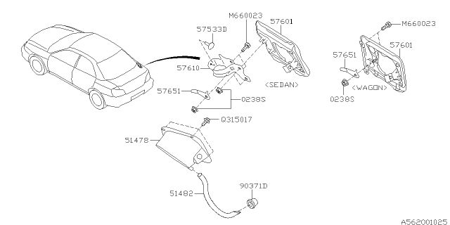 2005 Subaru Impreza WRX Trunk & Fuel Parts Diagram 3