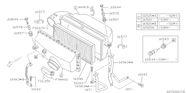 2002 Subaru Impreza Air Cleaner & Element Diagram 2