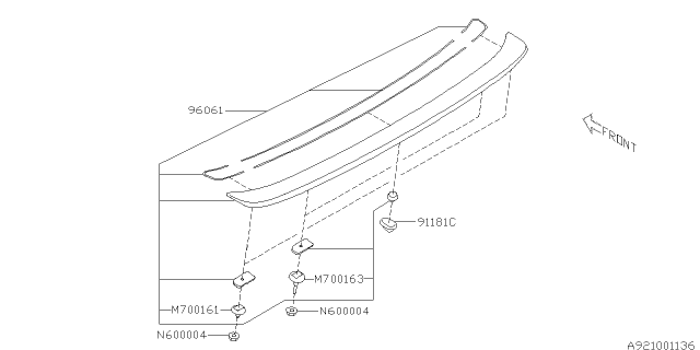 2006 Subaru Impreza STI Spoiler Diagram 1