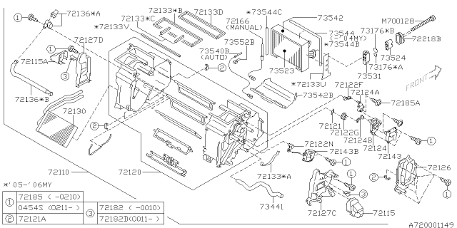 2007 Subaru Impreza STI Expansion Valve Cooling Diagram for 73531FE000