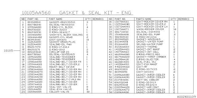 2004 Subaru Impreza WRX Engine Gasket & Seal Kit Diagram 4