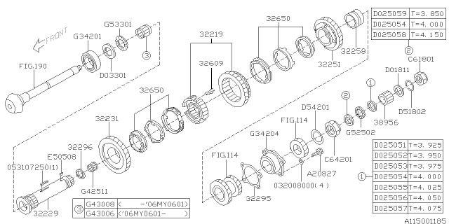 2007 Subaru Impreza STI Drive Pinion Shaft Diagram 1