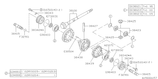 2002 Subaru Impreza WRX Differential - Transmission Diagram 2