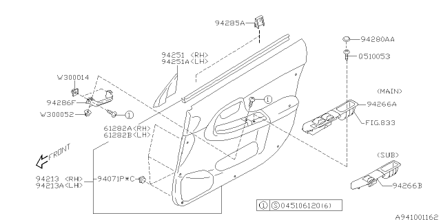 2004 Subaru Impreza WRX Door Trim Diagram 2