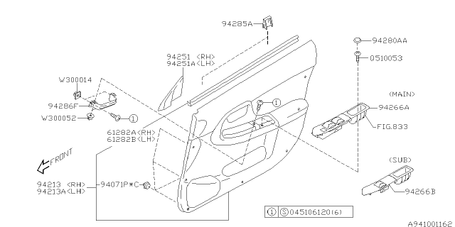 2004 Subaru Impreza Door Trim Diagram 2