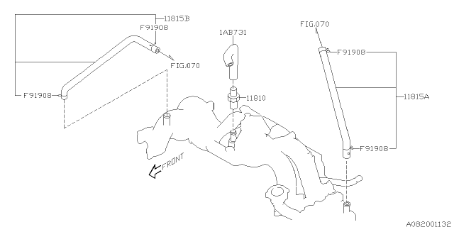 2004 Subaru Impreza WRX Pcv Hose Assembly Diagram for 11815AB560