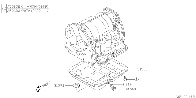 2004 Subaru Impreza WRX Automatic Transmission Case Diagram 2