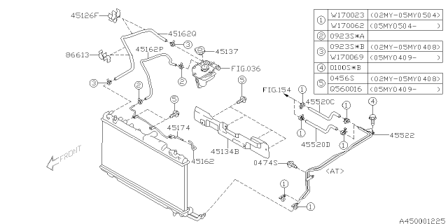 2005 Subaru Impreza WRX Pipe Over Flow Diagram for 45175FE010
