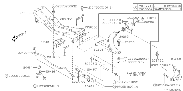 2005 Subaru Impreza WRX Front Suspension Diagram 2