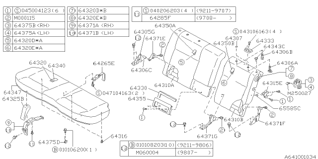 1994 Subaru Impreza Hinge Assembly RH Diagram for 64472AA100