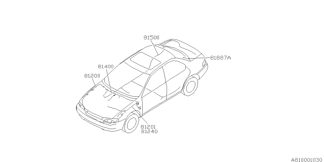 1994 Subaru Impreza Wiring Harness Rear Diagram for 81500FA210