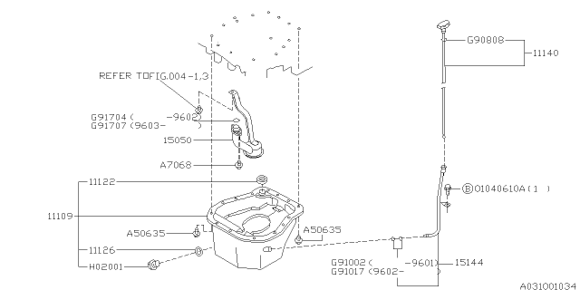 1996 Subaru Impreza Oil Pan Diagram 1