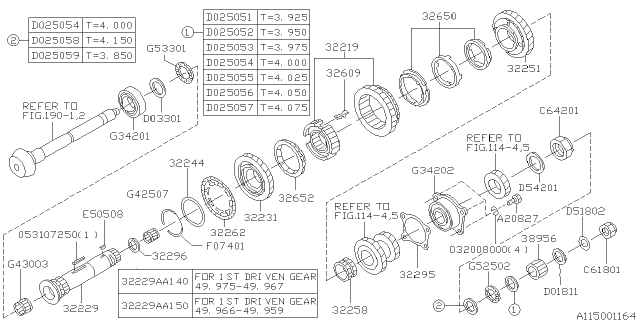 2000 Subaru Impreza Gear 2ND Drive Diagram for 32251AA650