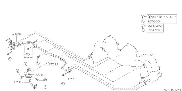 1994 Subaru Impreza Stay Protector Diagram for 16646AA000