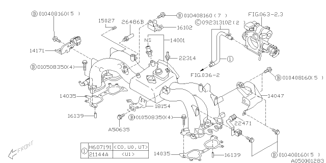 1999 Subaru Impreza Bracket Accelerator Cable Diagram for 18154AA352