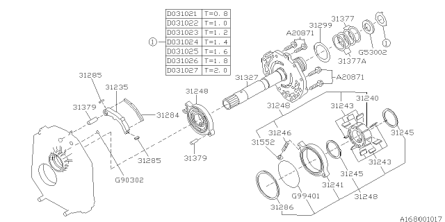 1999 Subaru Impreza Automatic Transmission Oil Pump Diagram 1