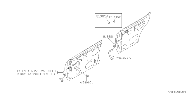 1993 Subaru Impreza Cord - Door Diagram