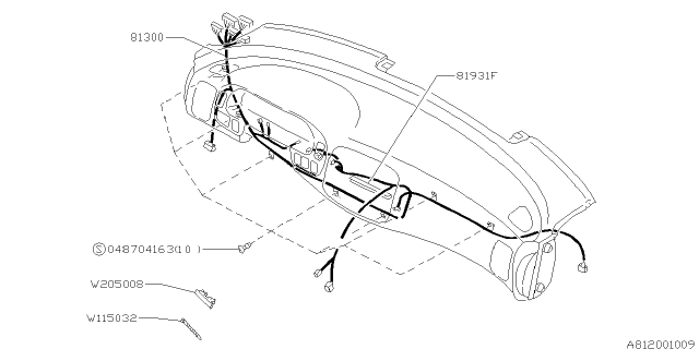 1993 Subaru Impreza Wiring Harness - Instrument Panel Diagram