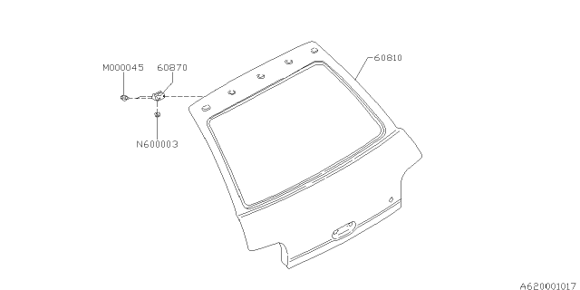 1997 Subaru Impreza Back Door Panel Diagram