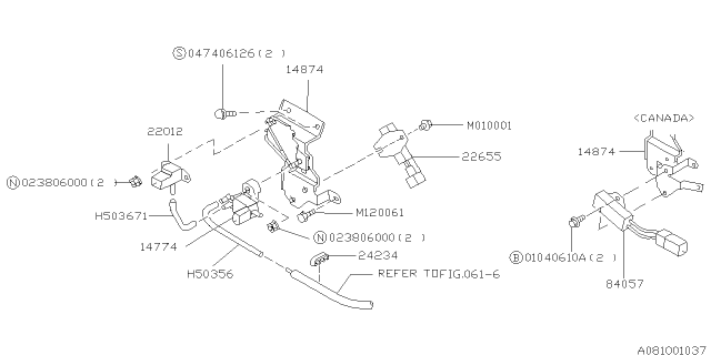 1996 Subaru Impreza Resistor Assembly Diagram for 22655AA020