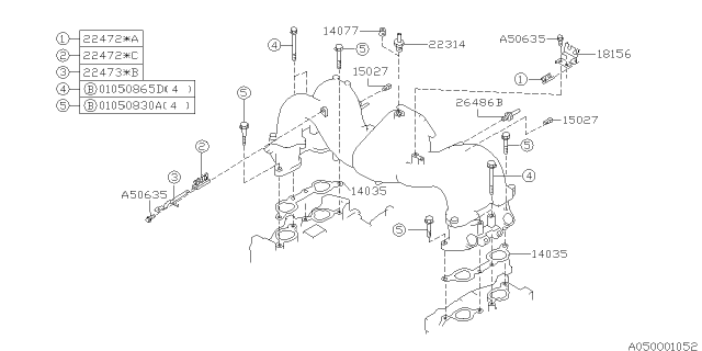 1994 Subaru Impreza Spark Plug Cord Stay Diagram for 22473AA363