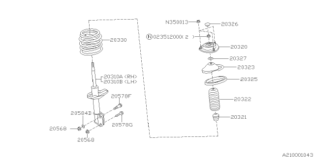 1999 Subaru Impreza Front Shock Absorber Diagram 2