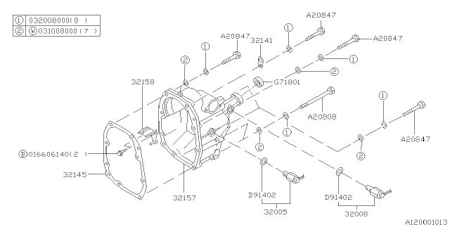 1994 Subaru Impreza Rear Case Diagram 2