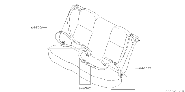 1997 Subaru Impreza Rear Seat Belt Diagram 1