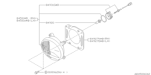 1999 Subaru Impreza Lamp - Fog Diagram 1