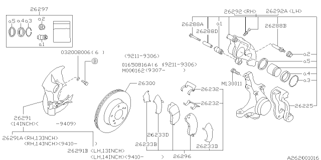 1993 Subaru Impreza Bolt Diagram for 01650816A