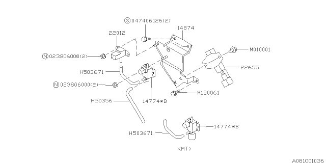 1998 Subaru Impreza Emission Control - EGR Diagram 4