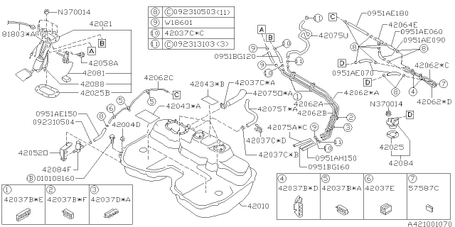 1996 Subaru Impreza Fuel Tank Diagram 7