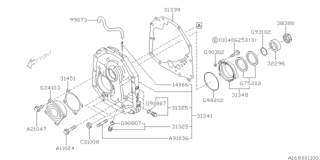 1999 Subaru Impreza Automatic Transmission Oil Pump Diagram 4