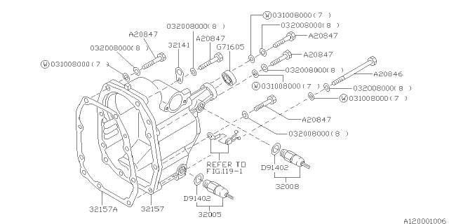 1993 Subaru Impreza Rear Case Diagram