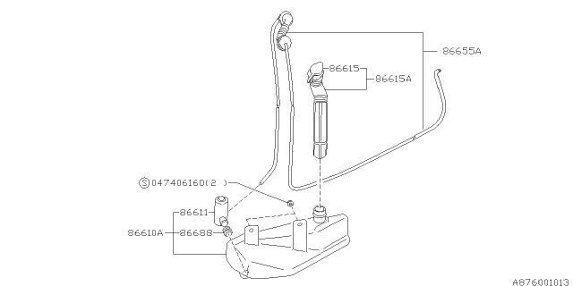 1995 Subaru Impreza Motor And Pump Assembly Diagram for 86611FA000