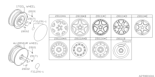 2001 Subaru Impreza Disk Wheel Diagram